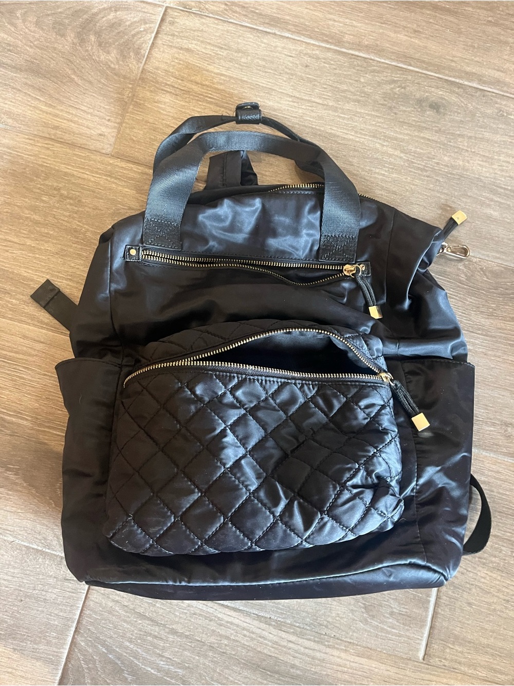Claire's Black Quilted Front Pocket Backpack